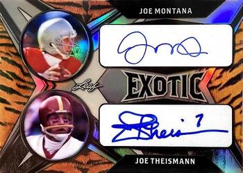 2022 Leaf Exotic - Dual Autographs Tiger #EDA-16 Joe Montana / Joe Theismann Front