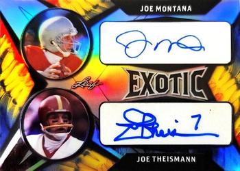 2022 Leaf Exotic - Dual Autographs Parrot #EDA-16 Joe Montana / Joe Theismann Front