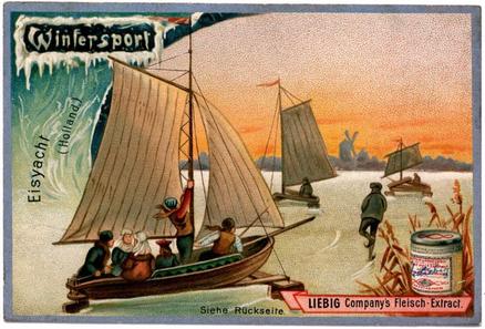 1895 Liebig Winter Sports I (German Text) (F463, S495) #NNO Ice Yacht Front