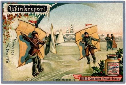 1895 Liebig Winter Sports I (German Text) (F463, S495) #NNO Sail Skating Front