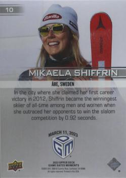 2023 Upper Deck Game Dated Moments #10 Mikaela Shiffrin Back