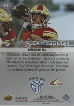 2023 Upper Deck Game Dated Moments #14 Alex McGough Back