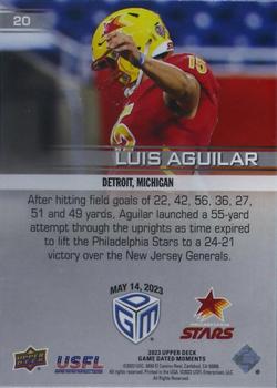 2023 Upper Deck Game Dated Moments #20 Luis Aguilar Back