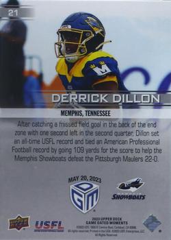 2023 Upper Deck Game Dated Moments #21 Derrick Dillon Back