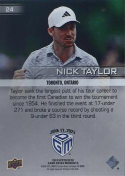 2023 Upper Deck Game Dated Moments #24 Nick Taylor Back