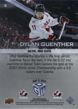 2023 Upper Deck Game Dated Moments - Silver #4 Dylan Guenther Back