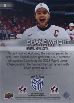 2023 Upper Deck Game Dated Moments - Silver #5 Shane Wright Back