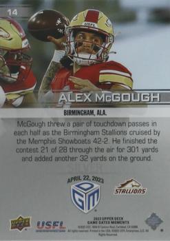 2023 Upper Deck Game Dated Moments - Silver #14 Alex McGough Back