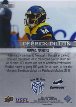 2023 Upper Deck Game Dated Moments - Silver #21 Derrick Dillon Back