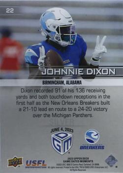2023 Upper Deck Game Dated Moments - Silver #22 Johnnie Dixon Back
