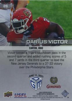 2023 Upper Deck Game Dated Moments - Silver #26 Darius Victor Back