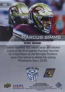 2023 Upper Deck Game Dated Moments - Silver #28 Marcus Simms Back