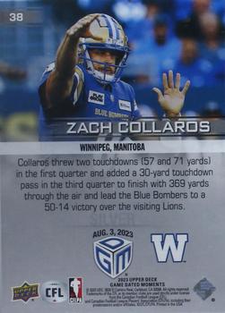 2023 Upper Deck Game Dated Moments - Silver #38 Zach Collaros Back