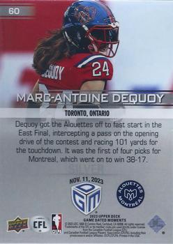 2023 Upper Deck Game Dated Moments - Silver #60 Marc-Antoine Dequoy Back