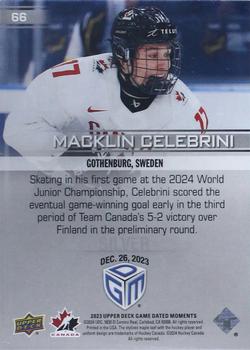 2023 Upper Deck Game Dated Moments - Silver #66 Macklin Celebrini Back