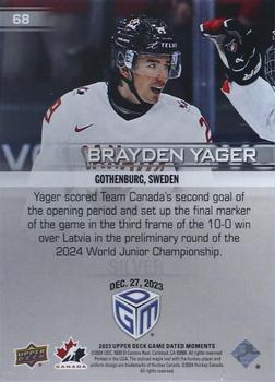 2023 Upper Deck Game Dated Moments - Silver #68 Brayden Yager Back