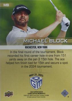 2023 Upper Deck Game Dated Moments - Gold #MB Michael Block Back