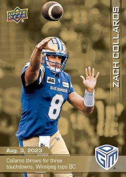 2023 Upper Deck Game Dated Moments - Gold #38 Zach Collaros Front