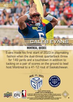 2023 Upper Deck Game Dated Moments - Gold #40 Caleb Evans Back