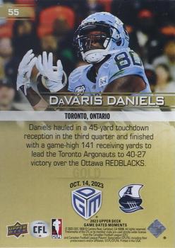 2023 Upper Deck Game Dated Moments - Gold #55 DaVaris Daniels Back