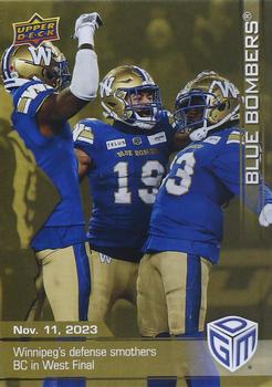 2023 Upper Deck Game Dated Moments - Gold #61 Winnipeg Blue Bombers Front