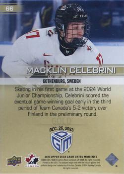 2023 Upper Deck Game Dated Moments - Gold #66 Macklin Celebrini Back