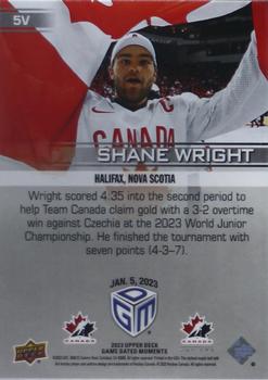 2023 Upper Deck Game Dated Moments - Photo Variant #5V Shane Wright Back