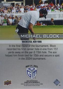 2023 Upper Deck Game Dated Moments - Photo Variant #MBV Michael Block Back