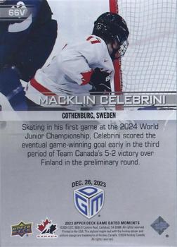2023 Upper Deck Game Dated Moments - Photo Variant #66V Macklin Celebrini Back