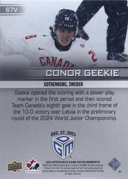 2023 Upper Deck Game Dated Moments - Photo Variant #67V Conor Geekie Back