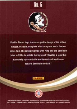 2015 Panini Florida State Seminoles - Black #6 Official Logo Back