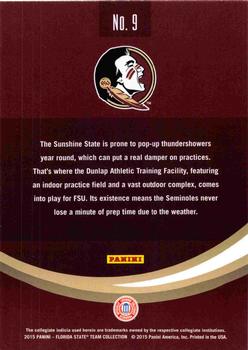 2015 Panini Florida State Seminoles - Black #9 Albert J. Dunlap Athletic Training Facility Back