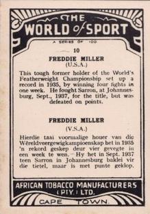 1939 African Tobacco World of Sport (Large) #10 Freddie MIller Back