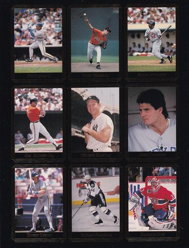 1992 Investor's Journal - Panels #91-99 Kirby Puckett / Mike Mussina / Pat Listach / Jose Canseco / Mickey Mantle / Cal Ripken Jr. / Patrick Roy / Roman Hamrlik / Robin Yount Front