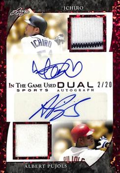 2022 Leaf In The Game Used Sports - In The Game Used Dual Auto Bronze #GUDA-07 Ichiro / Albert Pujols Front