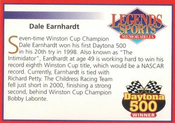 2001 Legends Sports Memorabilia #NNO Dale Earnhardt Back