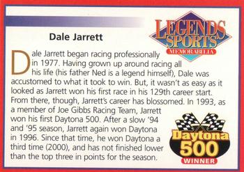 2001 Legends Sports Memorabilia #NNO Dale Jarrett Back