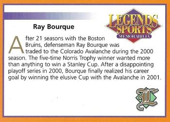 2001 Legends Sports Memorabilia #NNO Ray Bourque Back