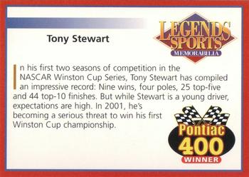 2001 Legends Sports Memorabilia #NNO Tony Stewart Back