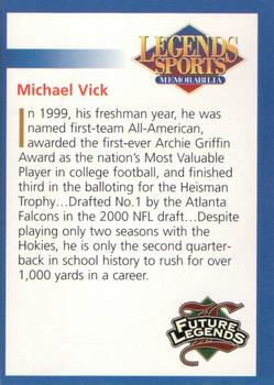 2001 Legends Sports Memorabilia - Future Legends #NNO Michael Vick Back