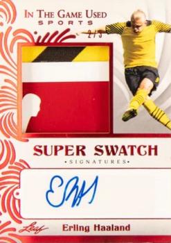 2022 Leaf In The Game Used Sports - Super Swatch Signatures Red #SSS-EH1 Erling Haaland Front