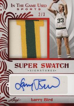 2022 Leaf In The Game Used Sports - Super Swatch Signatures Red #SSS-LB1 Larry Bird Front
