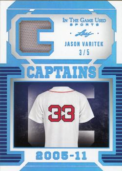 2022 Leaf In The Game Used Sports - Captains Relics Platinum Blue #C-14 Jason Varitek Front