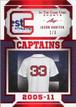 2022 Leaf In The Game Used Sports - Captains Relics Red #C-14 Jason Varitek Front