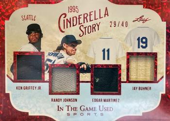 2022 Leaf In The Game Used Sports - Cinderella Story Relics Red #CS-03 Ken Griffey Jr. / Randy Johnson / Edgar Martinez / Jay Buhner Front