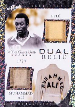 2022 Leaf In The Game Used Sports - Game Used Dual Memorabilia Pattern Silver #GDM-17 Pelé / Muhammad Ali Front