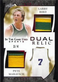 2022 Leaf In The Game Used Sports - Game Used Dual Memorabilia Black #GUDM-14 Larry Bird / Pete Maravich Front