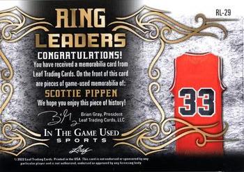 2022 Leaf In The Game Used Sports - Ring Leaders Bronze #RL-29 Scottie Pippen Back