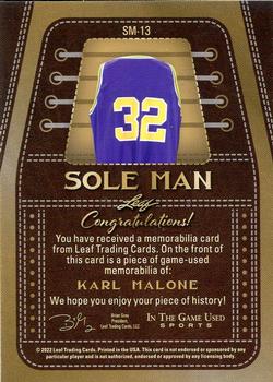 2022 Leaf In The Game Used Sports - Sole Man Pattern Silver #SM-13 Karl Malone Back