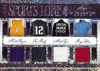 2022 Leaf In The Game Used Sports - Sports Lore 4 Pattern Silver #SL-02 Kobe Bryant / Tom Brady / Mike Tyson / Roger Federer Front